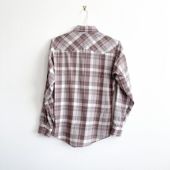 Levi's Men's Western Collared Shirt Snap Up Plaid Long Sleeve Brown Small - Picture 2 of 9